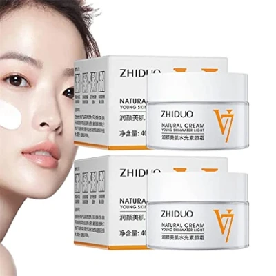 Image of Zhiduo Natural Cream Young Skin Water Light, Cream, V7 Deep Hydration Moisturizing Tone Up Face for All Type Moisturizer (2Pcs)