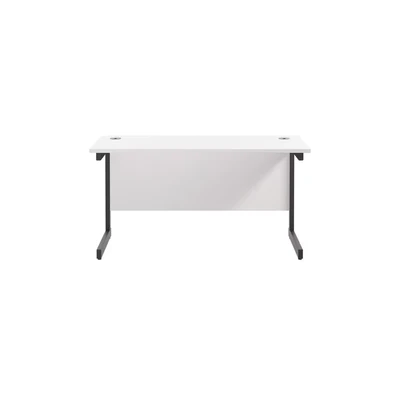 Image of Jemini Rectangular Single Upright Cantilever Desk 1200x600x730mm White/Black KF803911