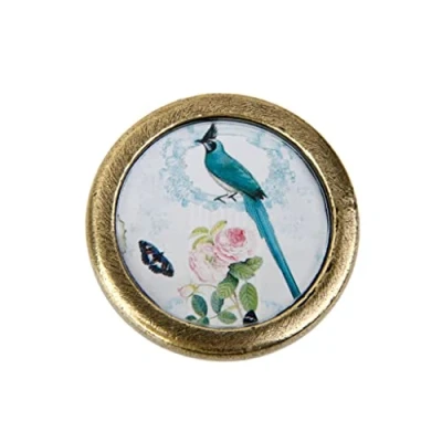 Image of MagiDeal Vintage Cabinet Door Drawer Cupboad Bin Dressser Retro Handle Pull Knob Flower Bird #1