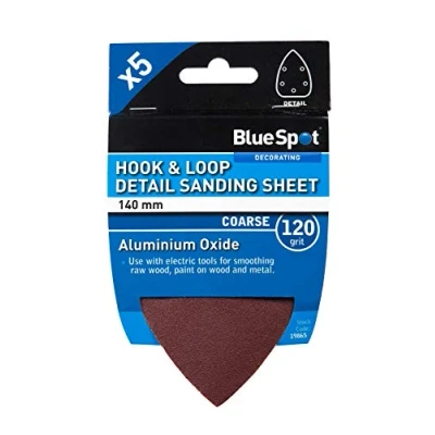 Image of Bluespot 19865 140mm 5 Pack 120 Grit Detail Sanding Sheets