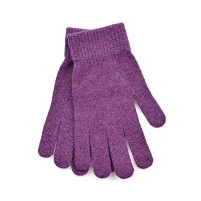 Image of Mens Womens Unisex Fingerless Or Full Finger THERMAL LINED Gloves Winter Thick Wool Knit Extra Warm (Womens, Finger, Purple)