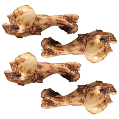 Image of YöL Pack of 4 Giant Pet Dog Bones Roasted Beef Treat Food Jumbo Tough Chew Dental