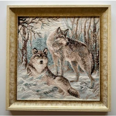 Image of RIOLIS Cross Stitch Kit 1393 Pair of Wolves