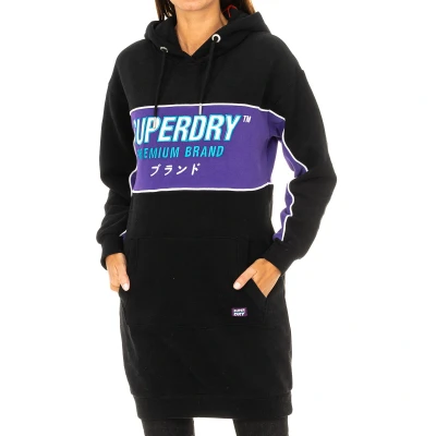 Image of Superdry Womenss Long Sleeve Hoodie W8000011A Black Cotton Size 2XS