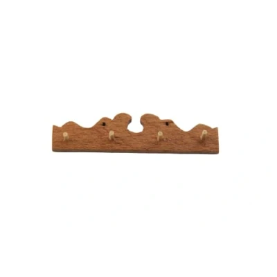 Image of Melody Jane Dolls House Hat &amp; Coat Hook Wooden Rack Miniature Hall Accessory 1:12 Scale