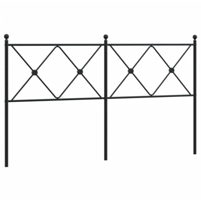 Image of vidaXL Black Steel Metal Headboard for Bedroom Furniture Sturdy and Stable Easy to Assemble Ideal 160cm Mattress 166 x 3 90 cm