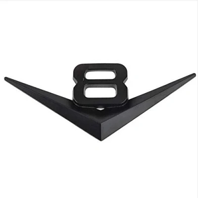 Image of 1Pcs 3D Metal V8 Engine Display Car Sticker Emblem Badge (Black)