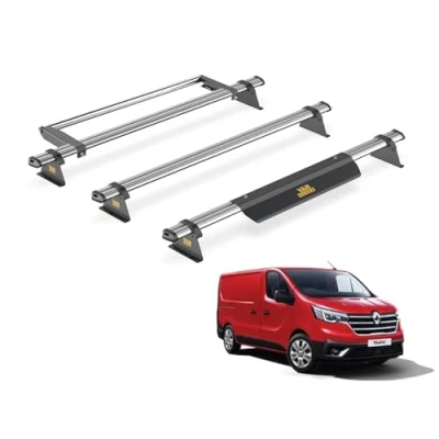 Image of Van Guard Trade Roof Rack for Renault Trafic (2014+) 3 Steel Bars &amp; Rear Ladder Roller [Only Suitable Models with Tailgate] UltiBar SB315 3/VGR 30