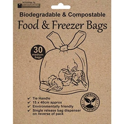 Image of Toastabags Biodegradable &amp; Compostable Food Freezer Bags 30 Medium