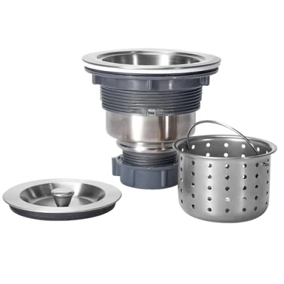 Image of KONE 3 1/2 inch Kitchen Sink Strainer with Removable Deep Waste Basket/Strainer Assembly/Sealing Lid, Stainless Steel by K.ONE