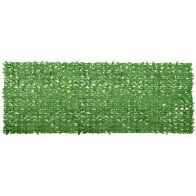 Image of vidaXL Balcony Screen with Green Leaves 400x150 cm
