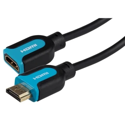 Image of Maplin HDMI Extension Cable 3m, 4K 30Hz Male to Female Adapter, Ultra HD High Speed, ARC/HDR/3D, Ethernet, Compatible with TVs, Monitor, PS4/5, Xbox, Projector, Soundbar, Sky Box, PC, Laptop, Apple TV