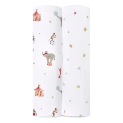 Image of aden + anais™ essentials cotton muslin 2 pack swaddle blanket elephant circus