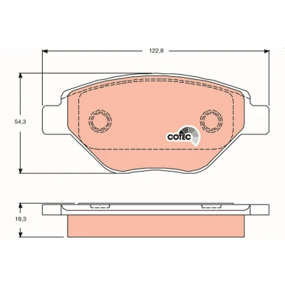 Image of 410609192R, 7701207673 Brake pad set TRW COTEC GDB1571 not prepared for wear indicator RENAULT: MEGANE 2, 2 Stufenheck