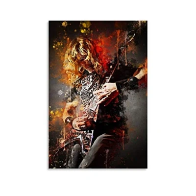 Image of YZLI 80s Guitarist Dave Mustaine Megadeth Canvas Art Poster and Wall Picture Print Modern Family bedroom Decor Posters 12x18inch(30x45cm)