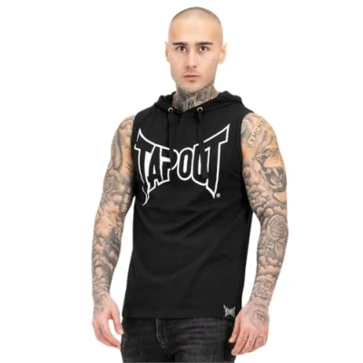 Image of Tapout Men&#039;s Alameda Hood T Shirt, Black/White, XXXL