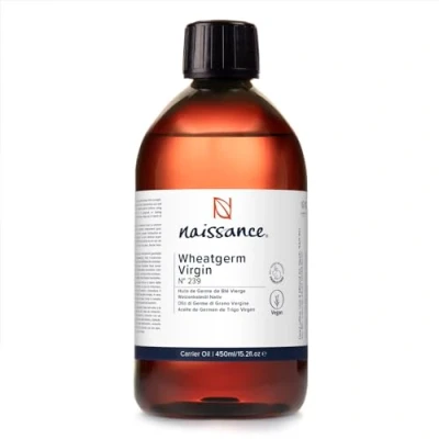 Image of Naissance Virgin Wheatgerm Oil (No. 239) 450 ml Pure, Natural, for Skin, Hair, Body, Massage and Homemade Blends