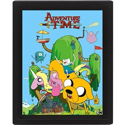 Image of Adventure Time House 10x8 Framed 3D Poster, Multi Colour