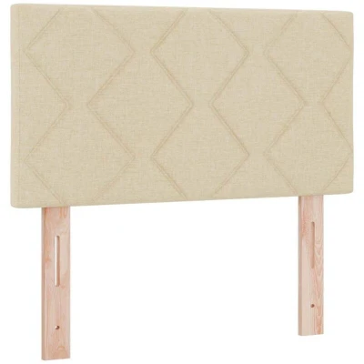 Image of vidaXL Headboard Diamond Blocks Design Cream 80 cm Fabric