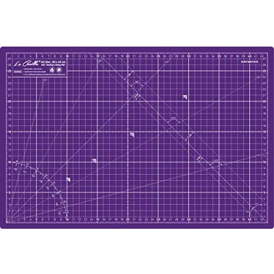 Image of La Canilla ® Self Healing Cutting Mat A3 (45x30cm (18x12) Double Sided Printed (CM &amp; Inches) 5 PVC Layers For Patchwork Quilting, Sewing, Fabric, Papercraft, DIY…