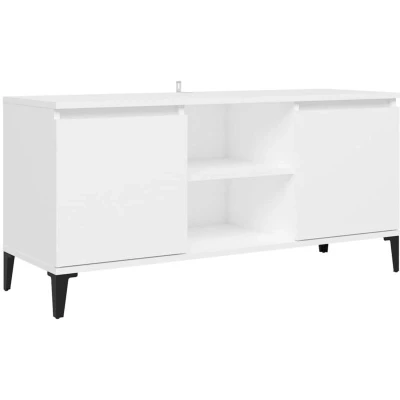 Image of vidaXL TV Cabinet with Metal Legs White 103.5x35x50 cm