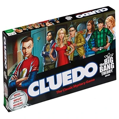 Image of Winning Moves The Big Bang Theory Cluedo Mystery Board Game, Play with Penny, Leonard and Raj, find out who betrayed Sheldon, includes 6 custom tokens, 26 players makes a great gift for ages 8 plus