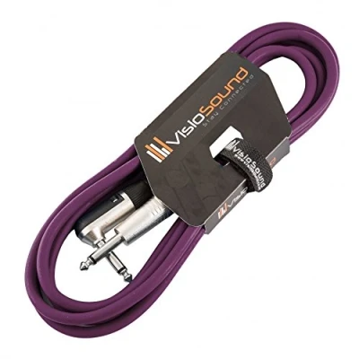 Image of Guitar Lead 6.35mm 1/4&quot; Mono Jack to Angled Jack/Instrument Cable / 6 Colours 3m Purple