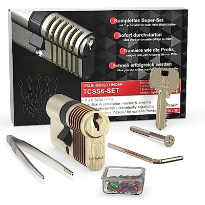 Image of MULTIPICK Trainings Cylinder Lockpicking Set [incl. 50 pce Pinning Kit] Lock Picking Kit Pick Picks Sets Training &amp; for Beginners
