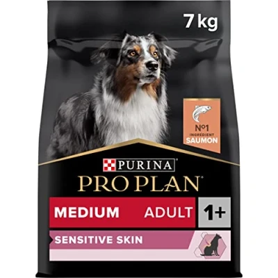 Image of Pro Plan Purina Medium Adult Sensitive Skin Dog Food with Optiderma, Rich in Salmon, 7 kg, Dry for Dogs