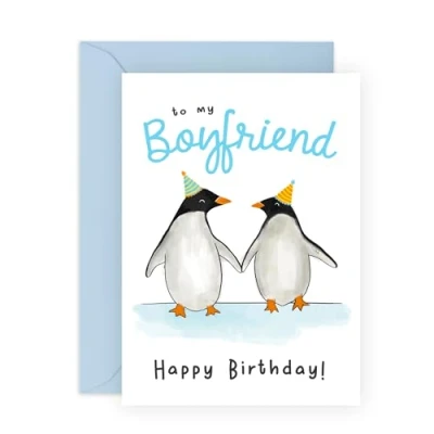 Image of Central 23 Boyfriend Birthday Card To My Penguin For Men Gifts Him From Girlfriend Couple Partner Fiance Comes With Fun Stickers