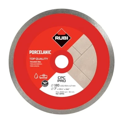 Image of RUBI Diamond Blade to Cut Fine Porcelain Tiles with Thicknesses of Less Than 25 mm Recommended for Mitre Cutting 180 CPC PRO, Grey