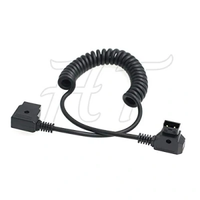 Image of D tap P Male to Female Power Extension Coiled Cable for Anton Bauer V Mount Gold Battery