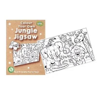 Image of MustBeBonkers 12 Party Bag Fillers &amp; Favours Jungle Bags with Handles Design. (Ideal for Children Aged 3 8) (Colouring Jigsaw, 12)