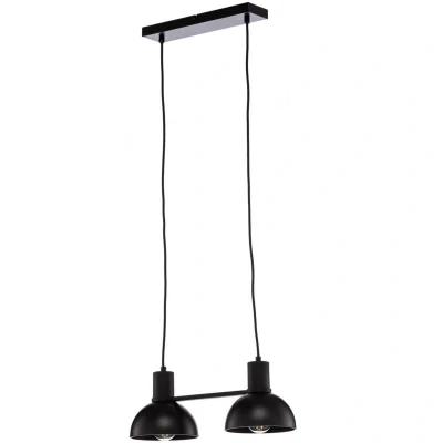 Image of Lucande Mostrid hanging light, black, 2 bulb