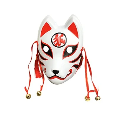 Image of YangYong Fox Cosplay Mask for Masquerade Ball Party Halloween, Japanese Kitsune Kabuki Masks