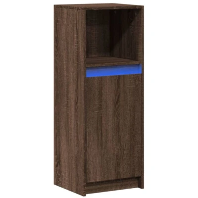 Image of vidaXL Sideboard with LED Brown Oak 38x34x100 cm Engineered Wood