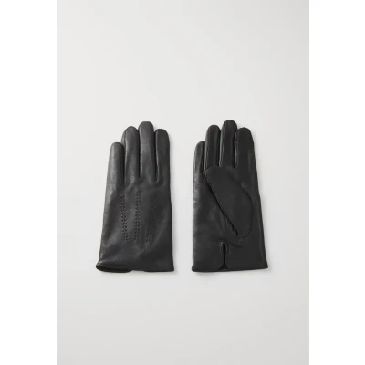 Image of BOSS Mens Hainz ME Leather gloves with wool blend lining