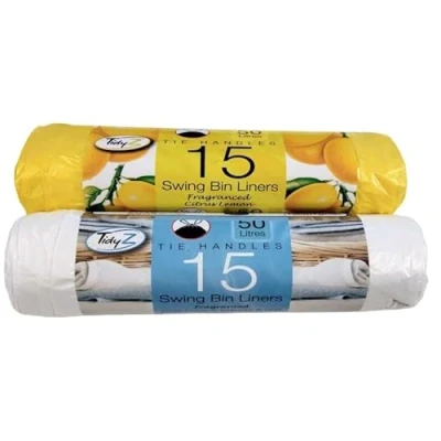 Image of Tidyz Tie Handles Fragranced Bin Liners 15 Pack (15 Litres) Multi Scented
