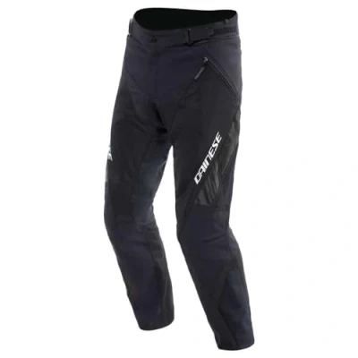Image of Dainese Drake 2 Air Absoluteshell Pants, Motorbike Waterproof Trousers, Ventilated, with Removable Knee Protectors, Men, Black/Black, 46