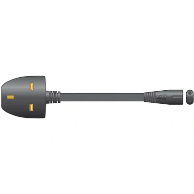 Image of UK Plug to Fig8 Mains Power Lead Black 1.0m