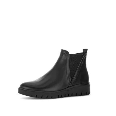 Image of Gabor Comfort Wedge Ankle Boots, Women&#039;s, Size: 3.5, Schwarz mel Leather