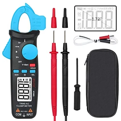 Image of BSIDE ACM81 Digital Clamp Meter 1mA AC Current True RMS Auto Ranging Ammeter Temperature Diode Ohm V Alert Voltage Tester with Back Clip