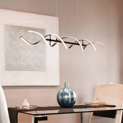 Image of Trio Lighting Sequence LED pendant light, dimmable, CCT, aluminium