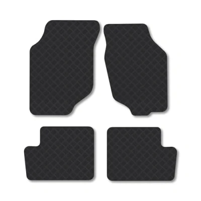 Image of Rubber Car Mats Compatible with Rover 25 (1999 2005) Tailored Fit Floor Set Accessory Black Custom 4 Pieces Clips Anti Slip Backing, Heavy Duty &amp; Waterproof