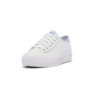 Image of Keds Women&#039;s Triple Up Leather Sneaker, White, 5 UK