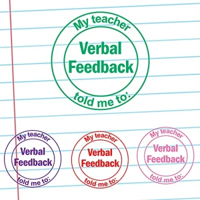 Image of Verbal Feedback My Teacher Told me to: Self Inking School Stamp. 22mm Reinkable (Red^)