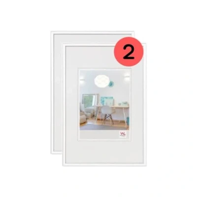 Image of walther Design Picture Frame White 30 x 45 cm Twin Pack, New Lifestyle Plastic KV045WD