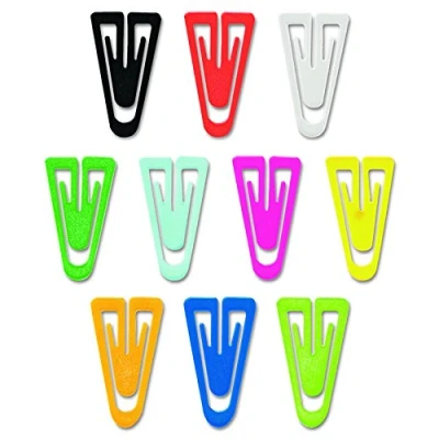 Image of ADVANTUS Large Plastic Paper Clips, 1 3/8 Inch, Assorted Colors, Box of 200 (PC0600)