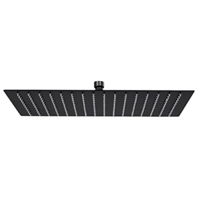 Image of vidaXL Stainless Steel Rainfall Shower Head 16x12 Inch Rectangle Black