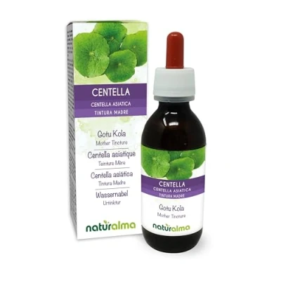 Image of Gotu kola (Centella asiatica) herb Alcohol Free Mother Tincture Naturalma Liquid Extract Drops 120 ml Food Supplement Vegan